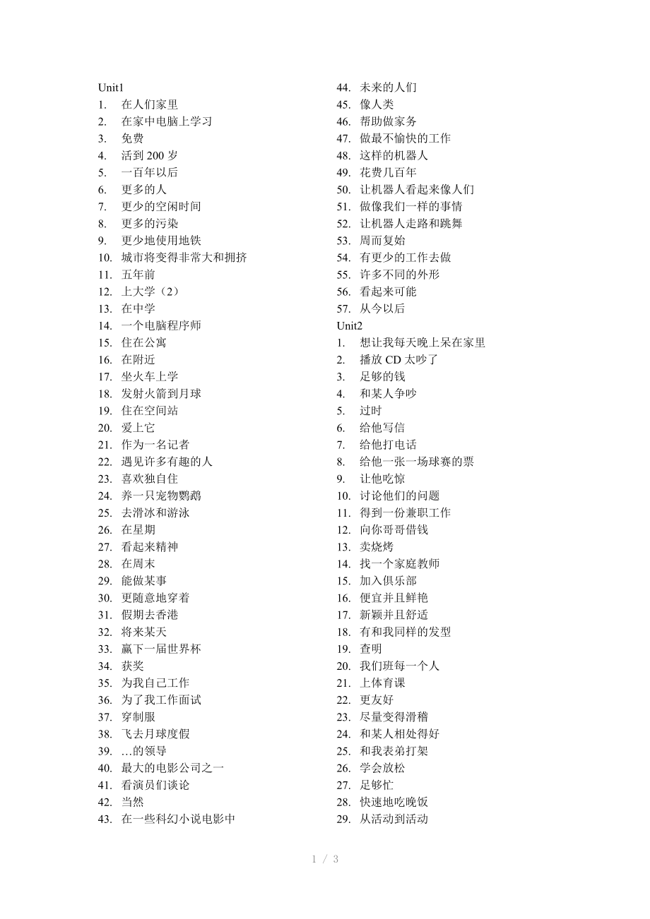 （推荐）鲁教版初三英语上学期词组及词变汉译英.doc_第1页