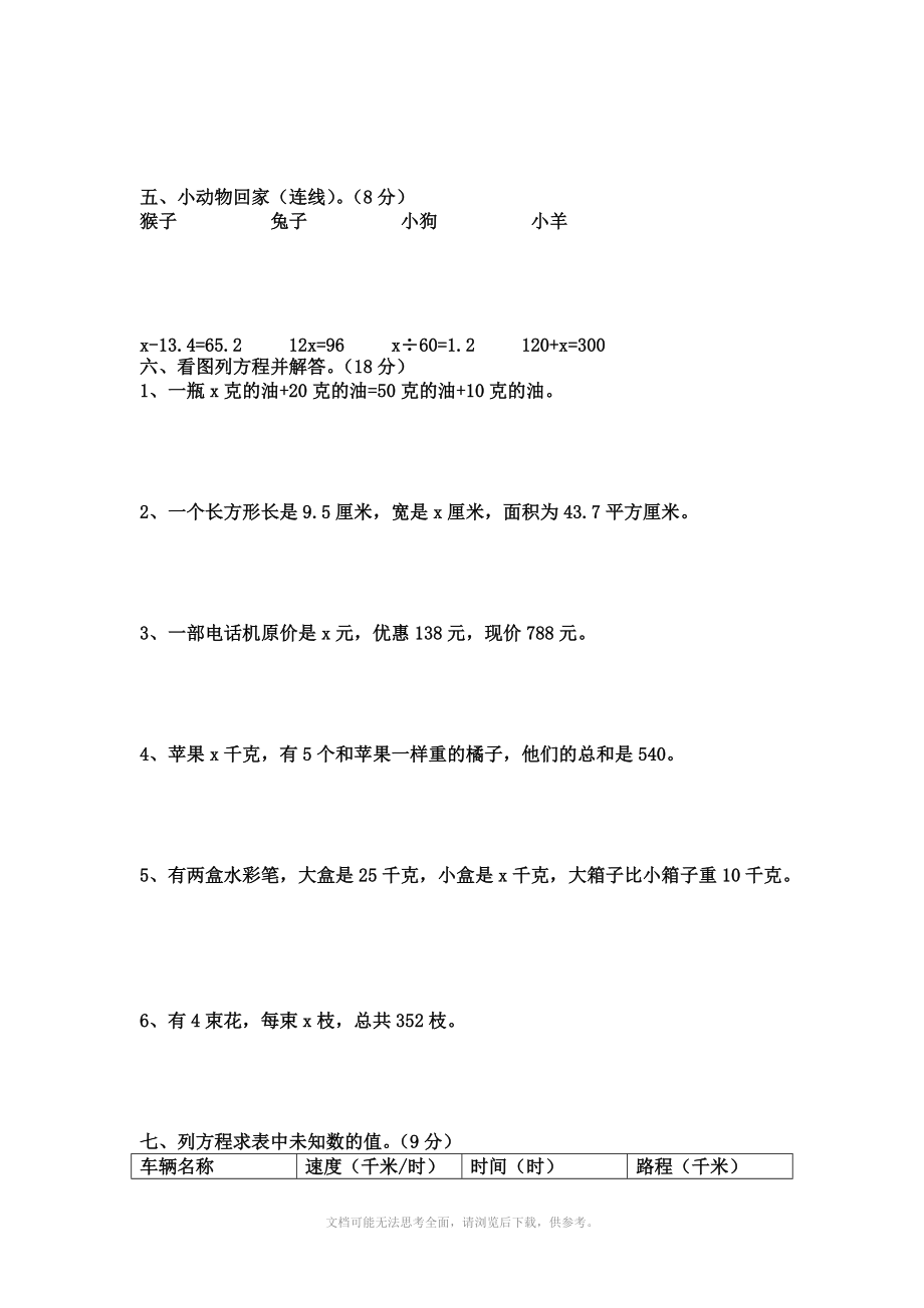 苏教版五年级数学下第一单元测试题(无答案).doc_第2页