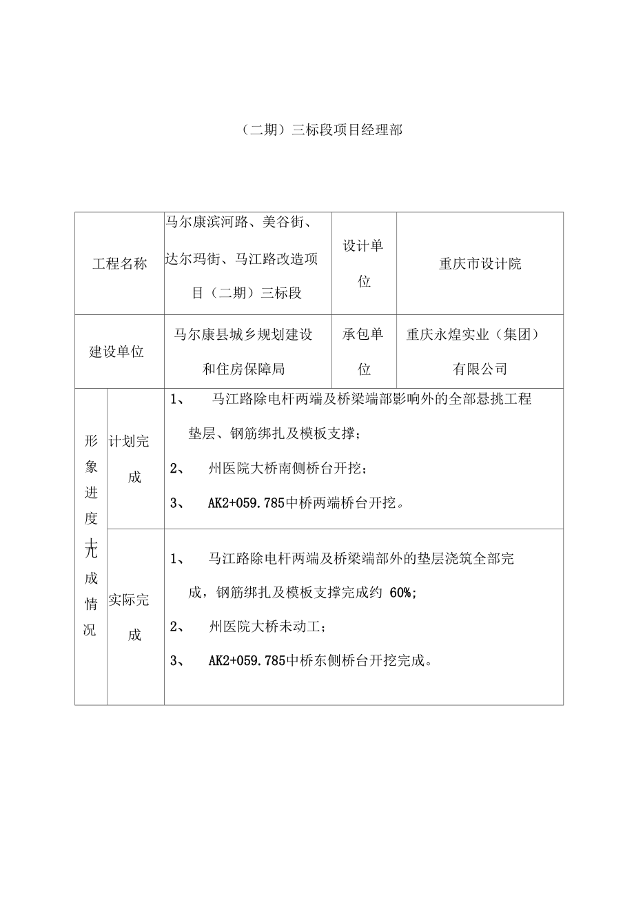 市政工程施工月报.docx_第2页