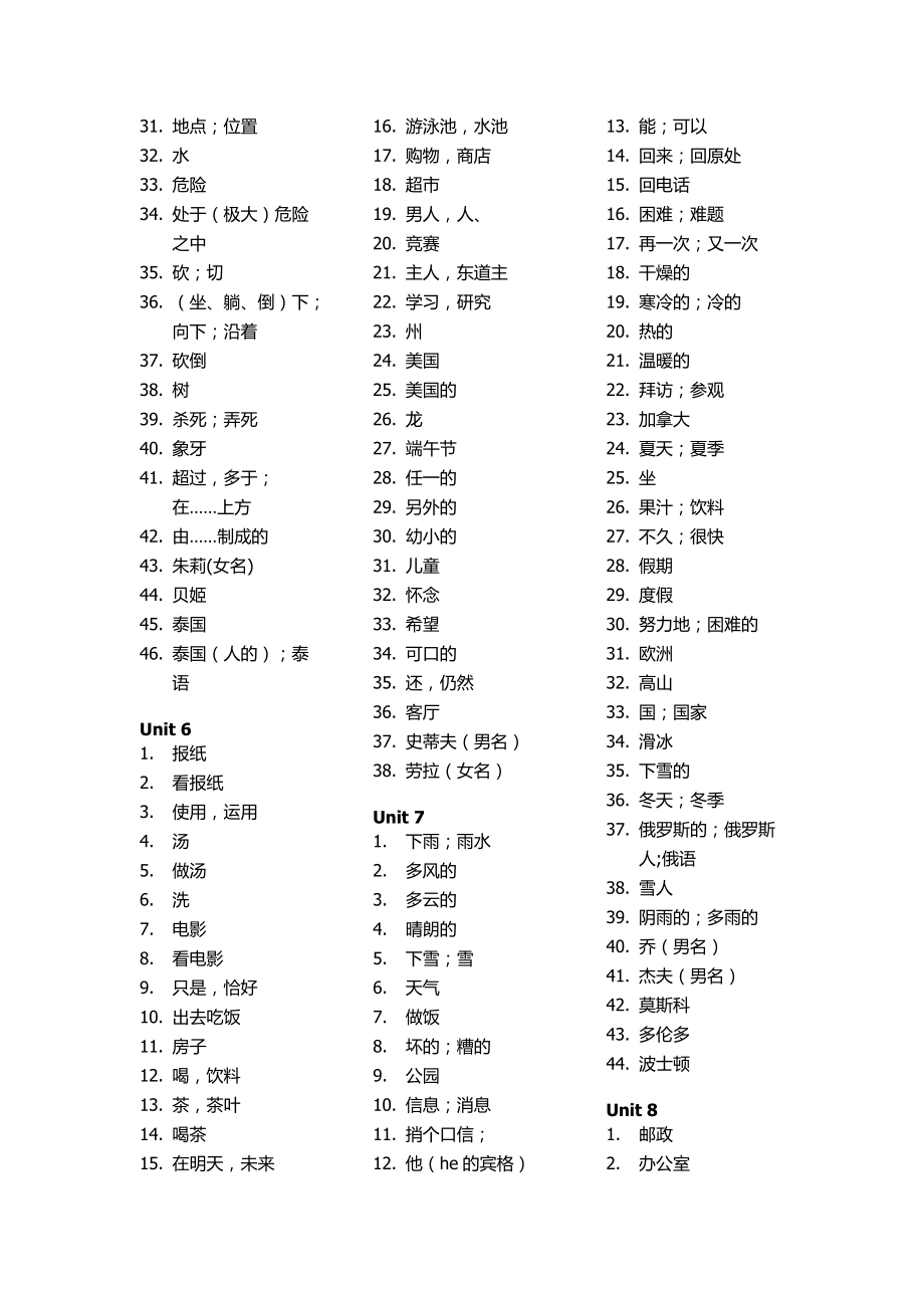 七年级下册英语单词汇总参考word.docx_第3页