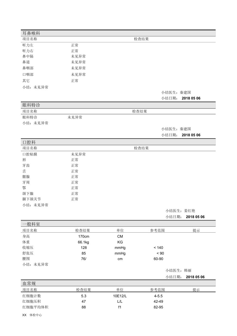 (完整word版)体检中心入职体检报告范本.doc_第3页