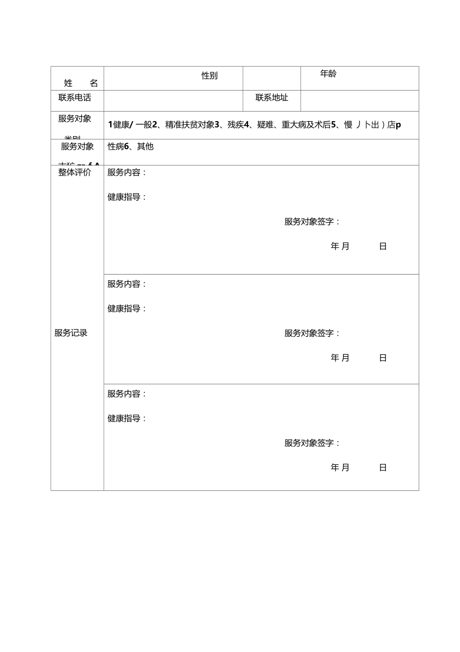 家庭医生签约服务卡.doc_第1页