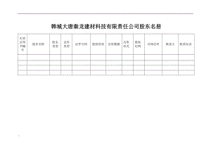 XXX有限责任公司股东名册.doc