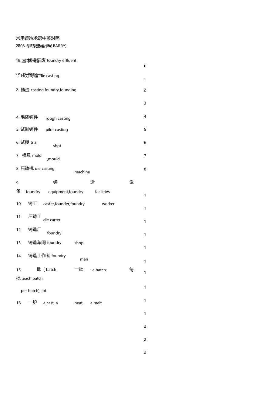 常用铸造术语中英对照.doc_第1页