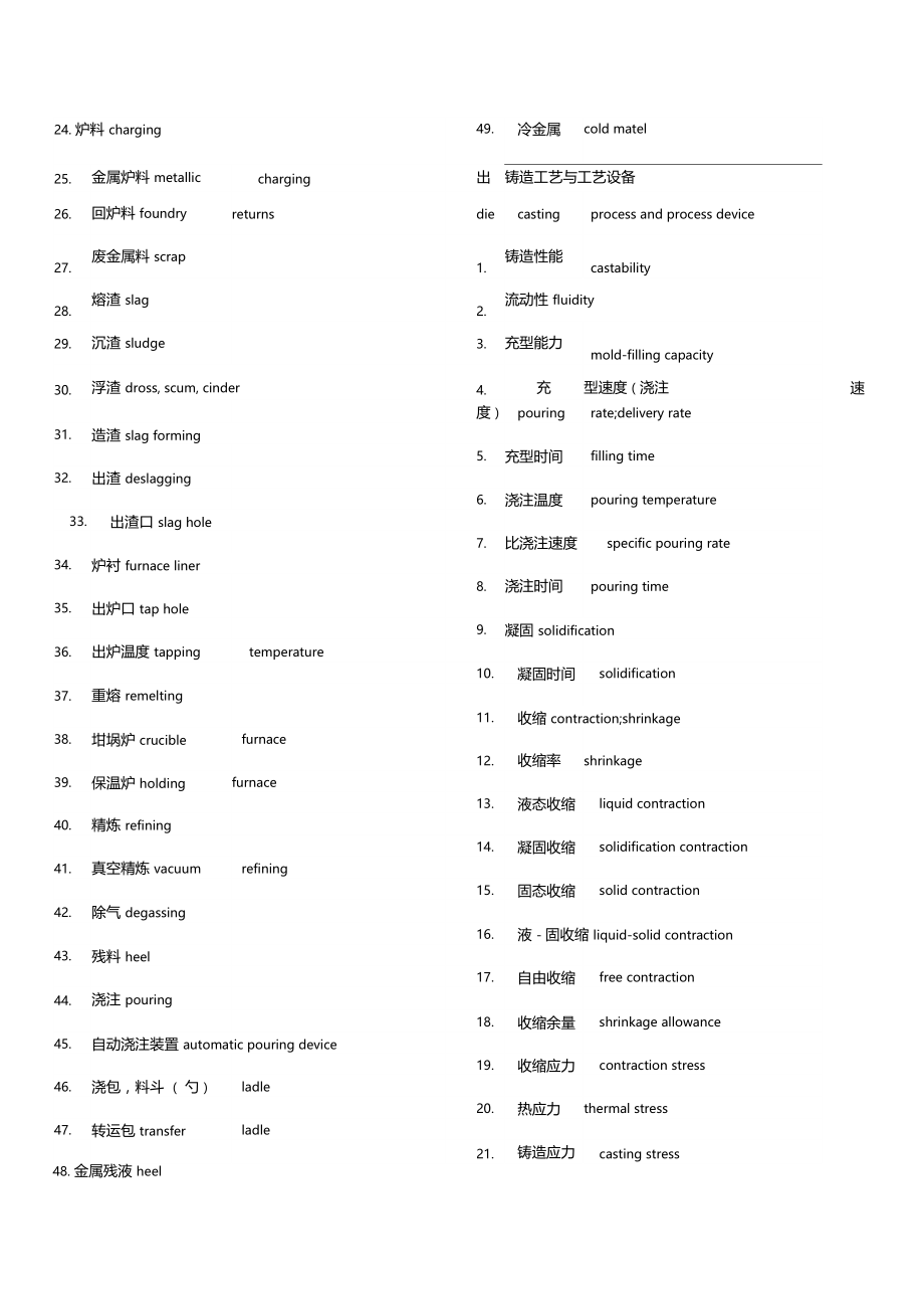 常用铸造术语中英对照.doc_第2页