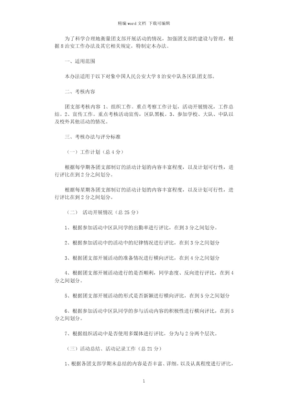 2021年治安中队团支部工作考核办法总结.doc_第1页