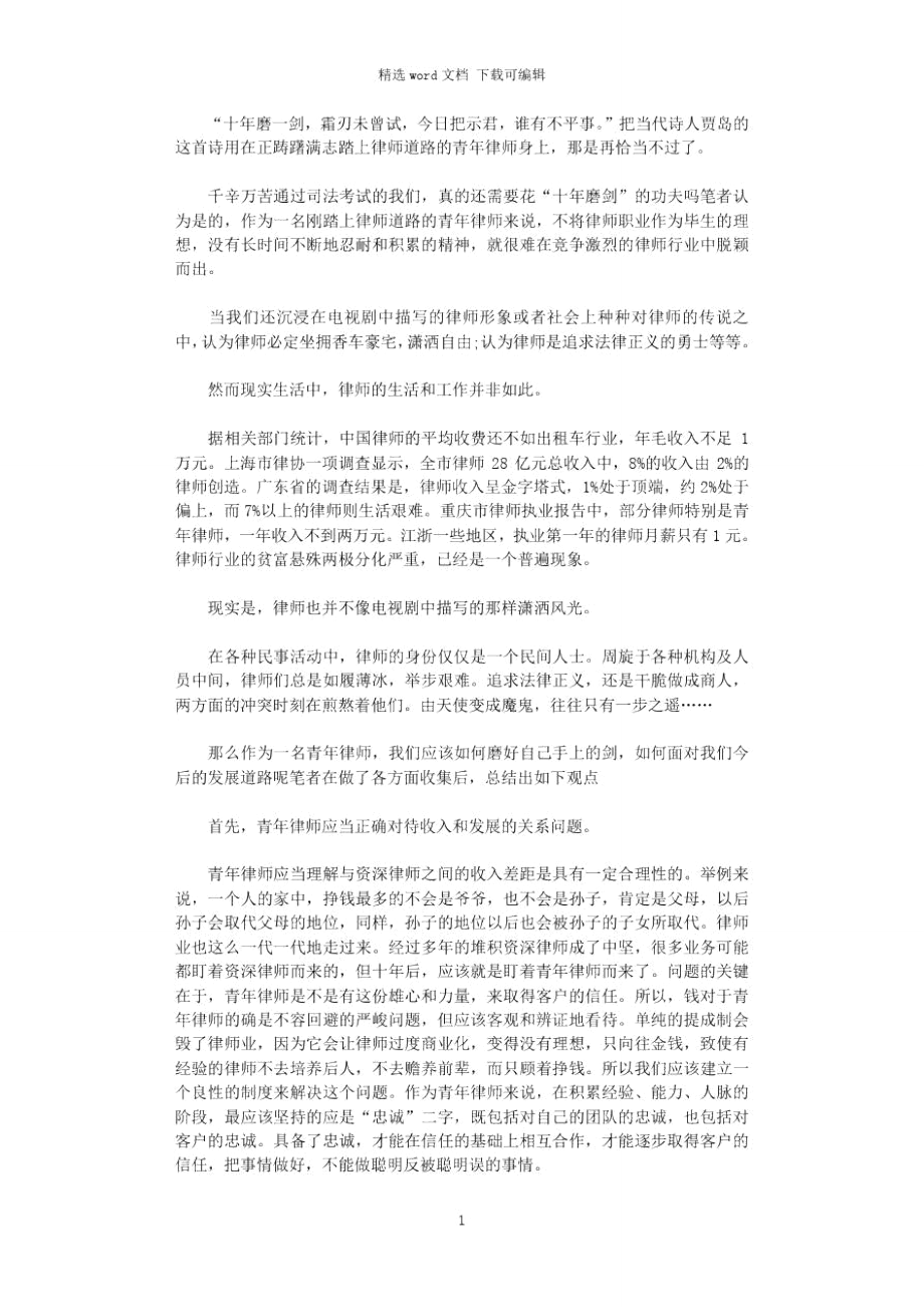 2021年青年律师年度工作总结范本.doc_第1页