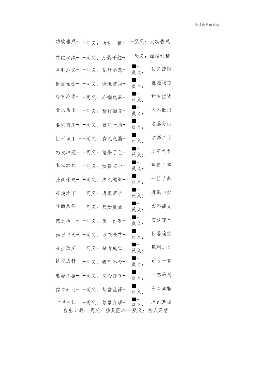 成语的同义和反义词汇总.doc_第3页