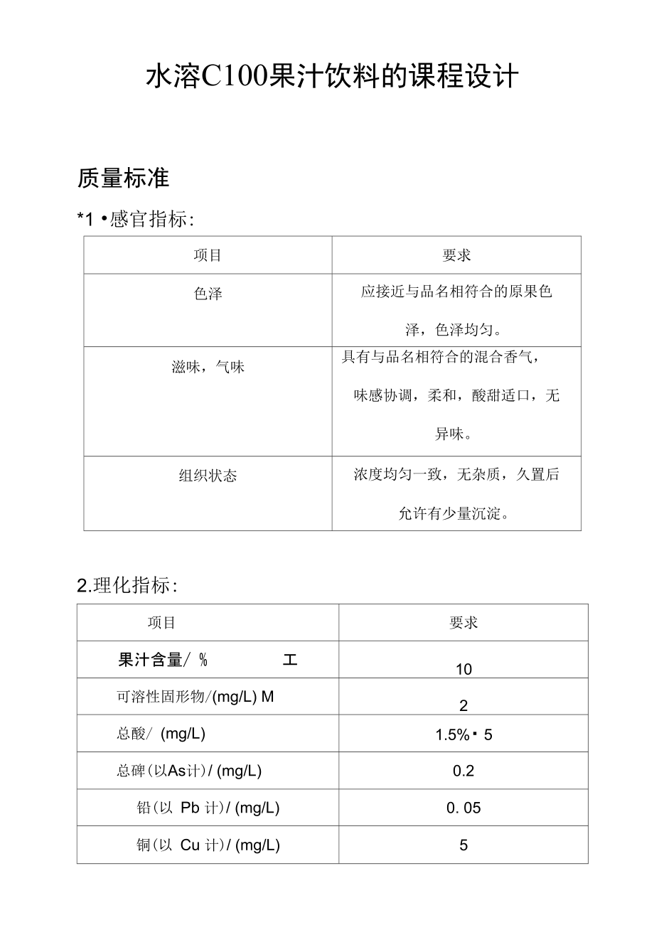 水溶C100果汁饮料的课程设计.doc_第2页