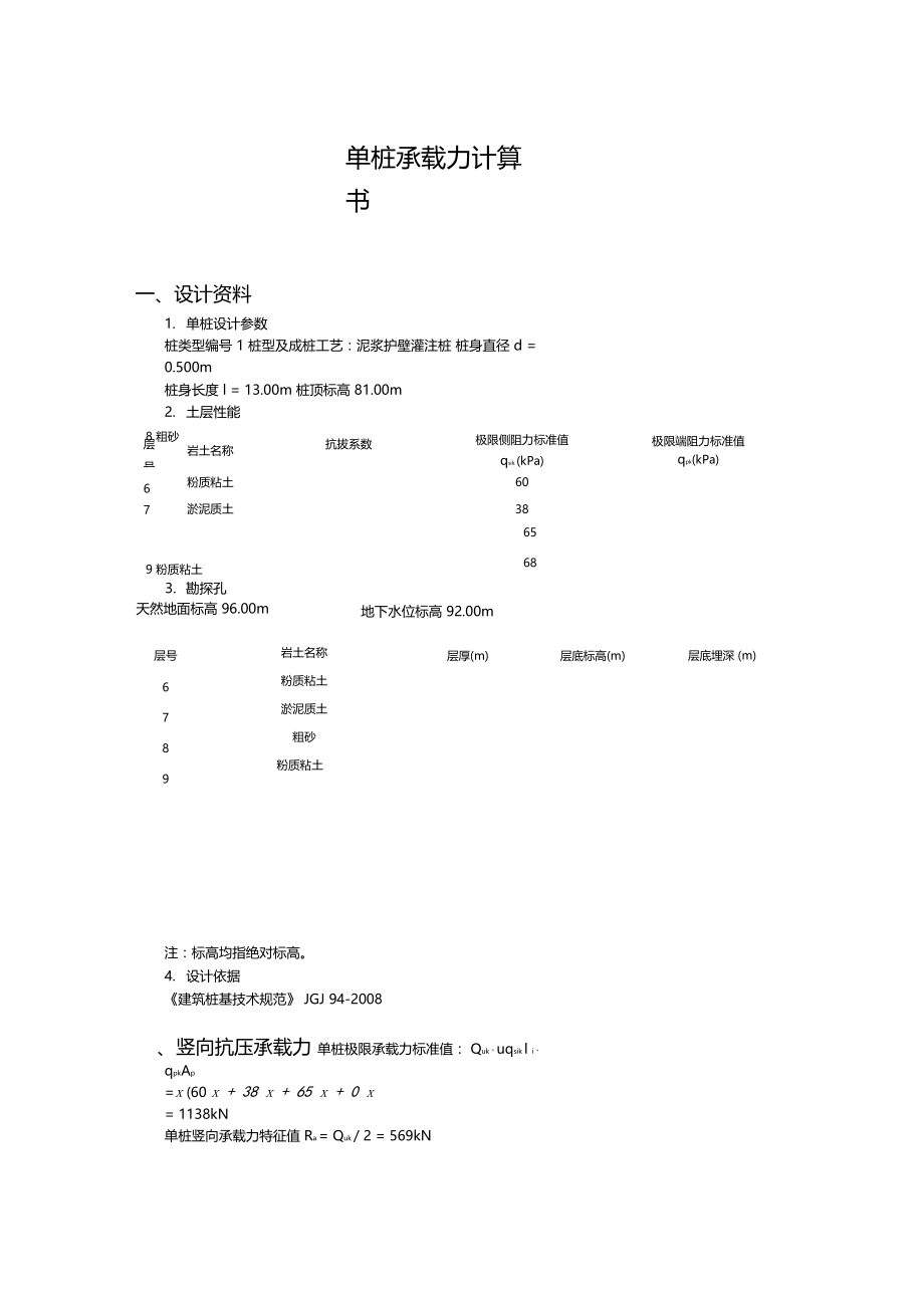 抗拔桩承载力计算书.doc_第1页