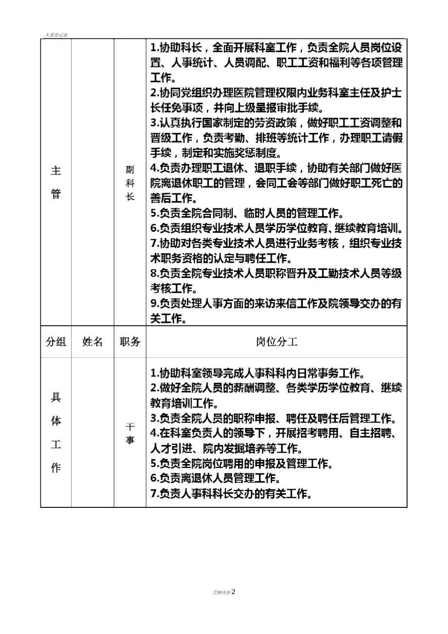 人事科人员分工表.doc_第2页