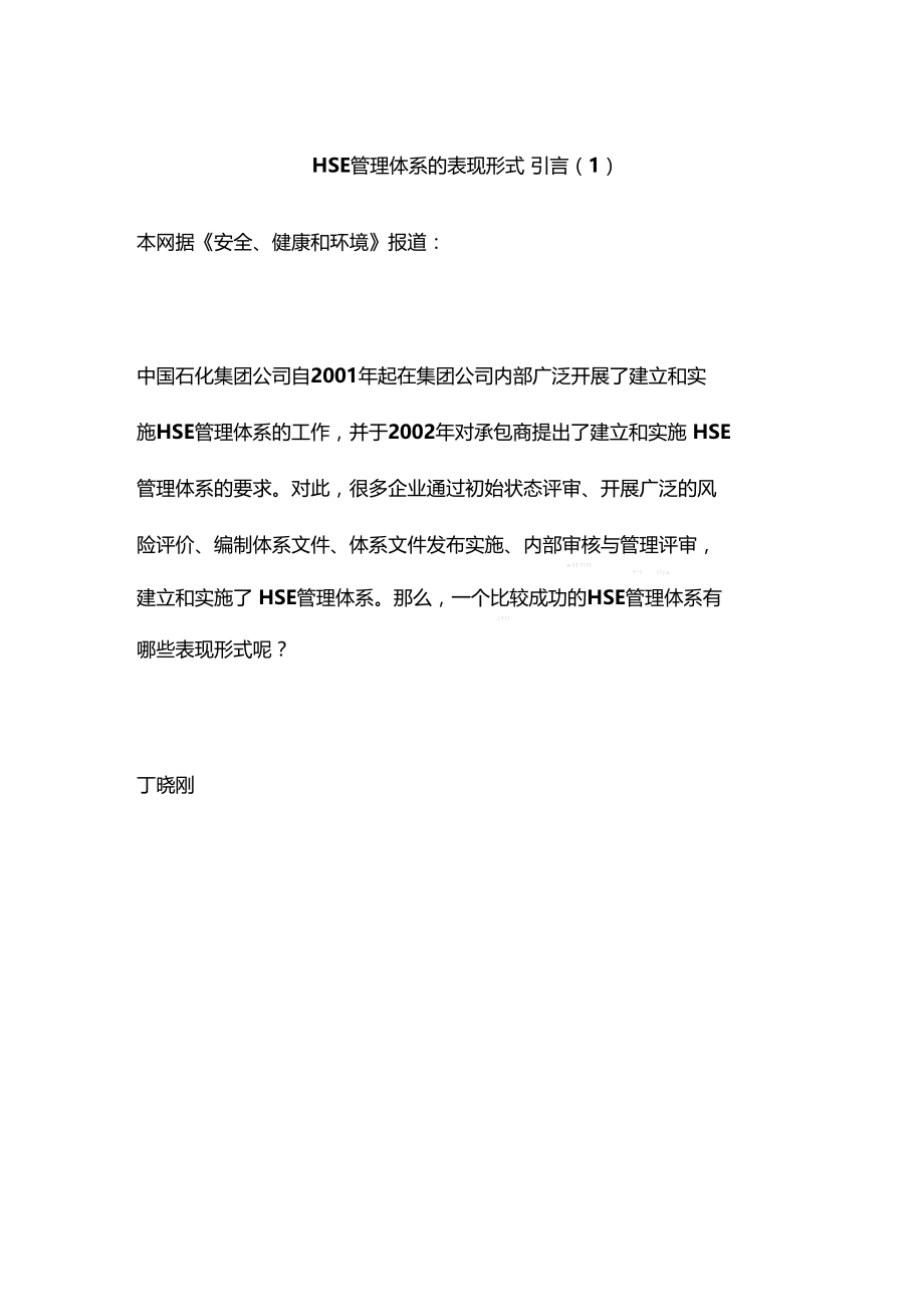 HSE管理体系的表现形式——引言.doc_第1页