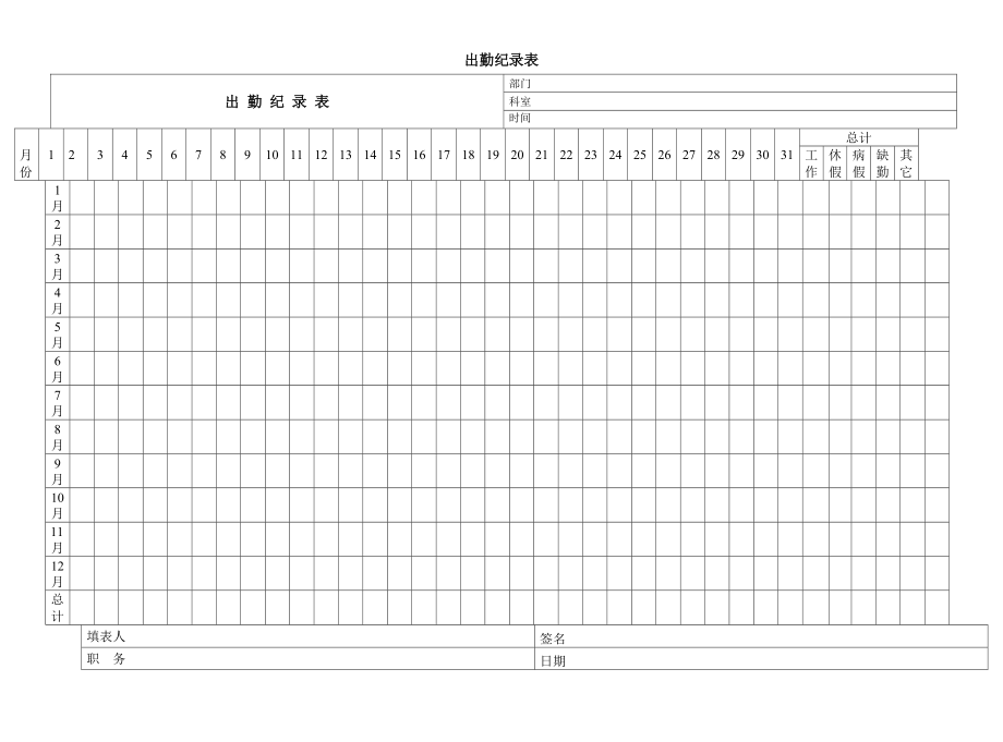 出勤纪录表.doc_第1页