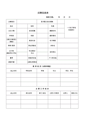 应聘信息表.doc