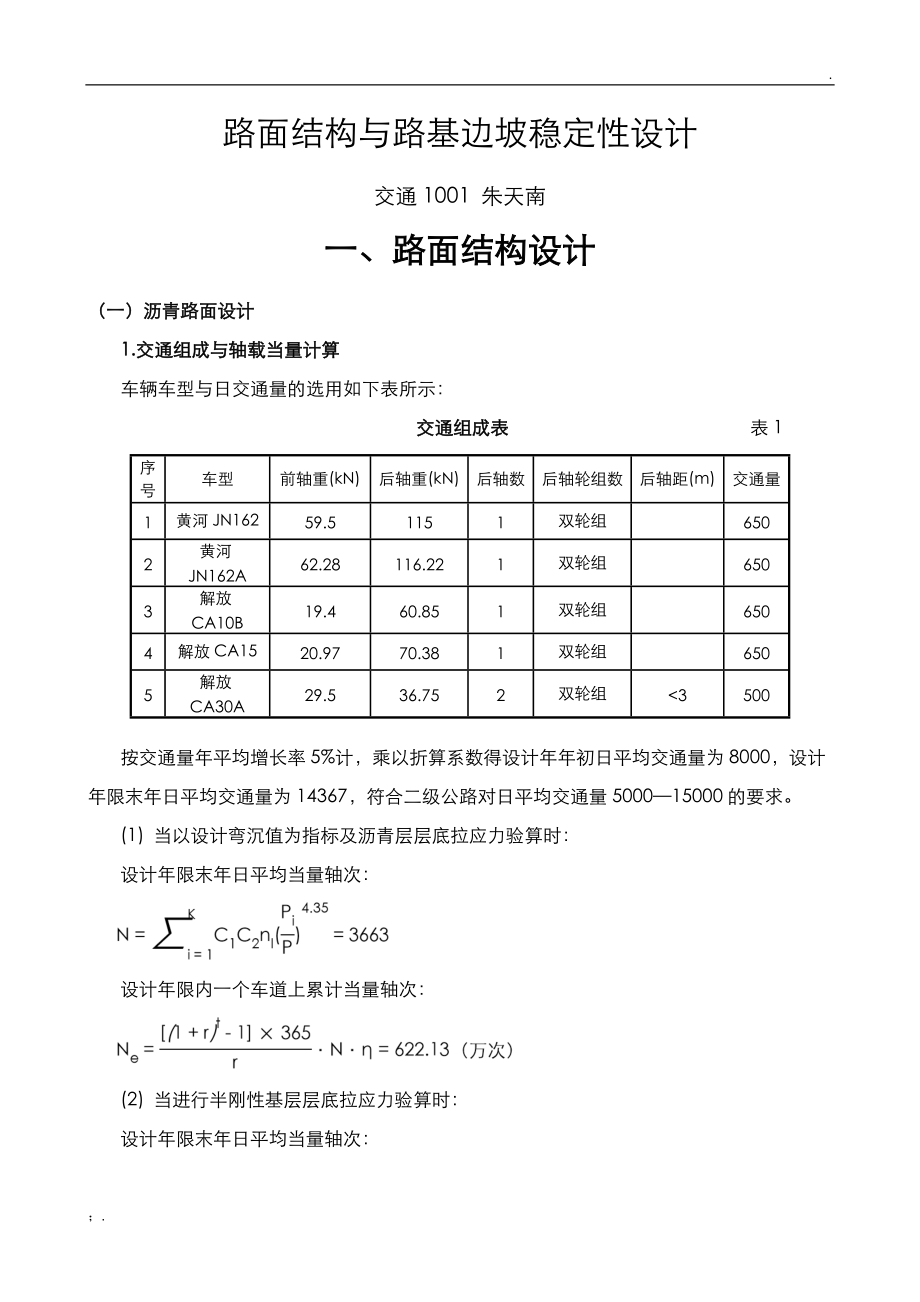 南京工业大学路基路面工程课程设计报告书.docx_第1页