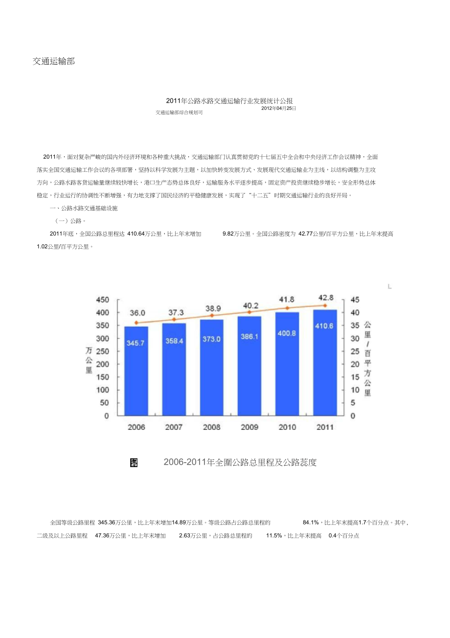 2011公路水路货运量.docx_第1页