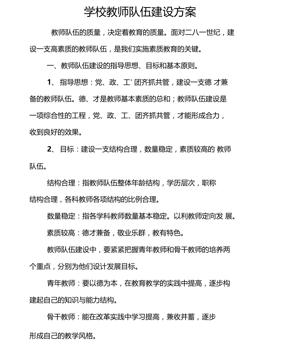 教师队伍建设方案.doc_第1页