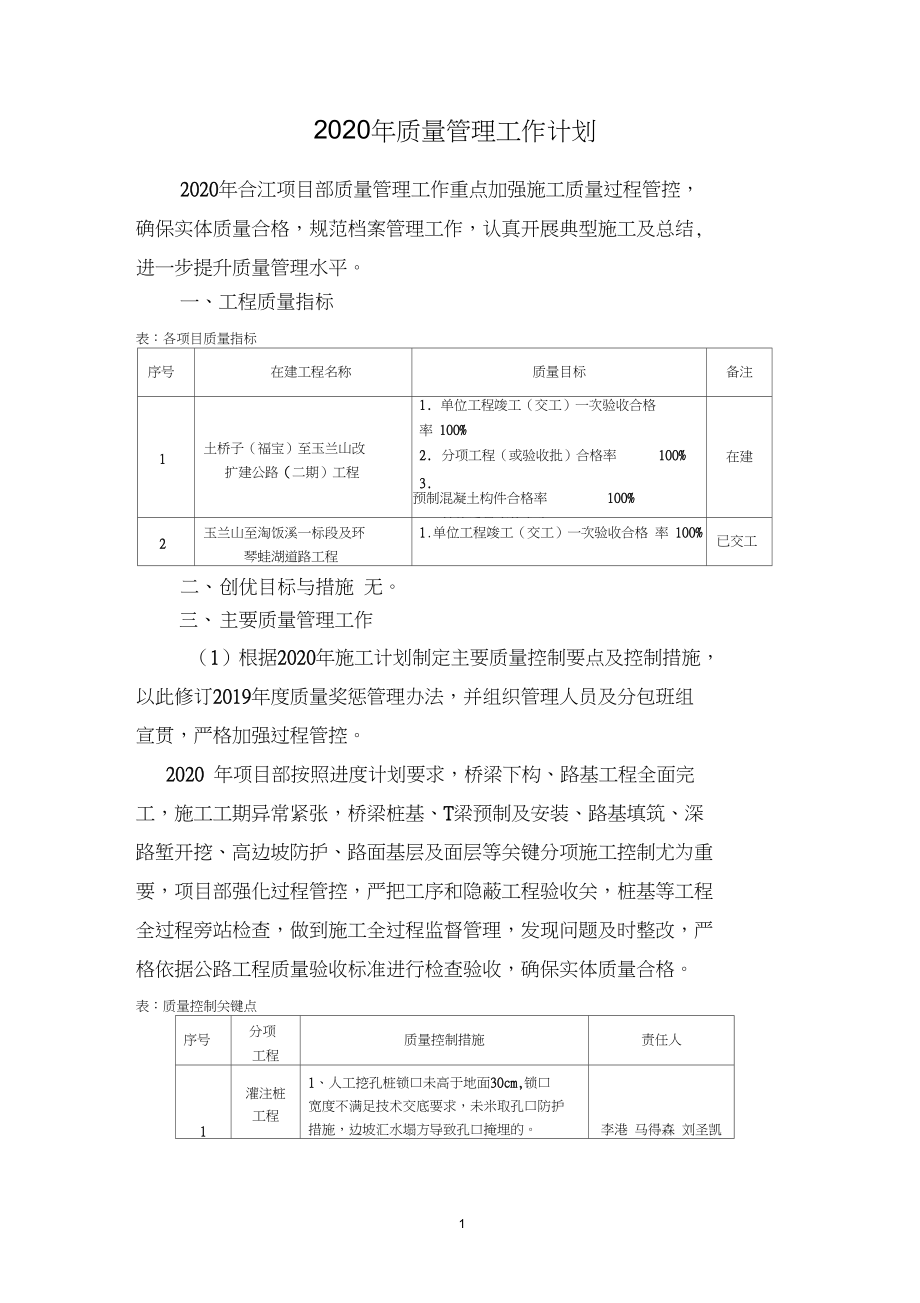 2020年质量工作计划(项目部)20200307.docx_第2页