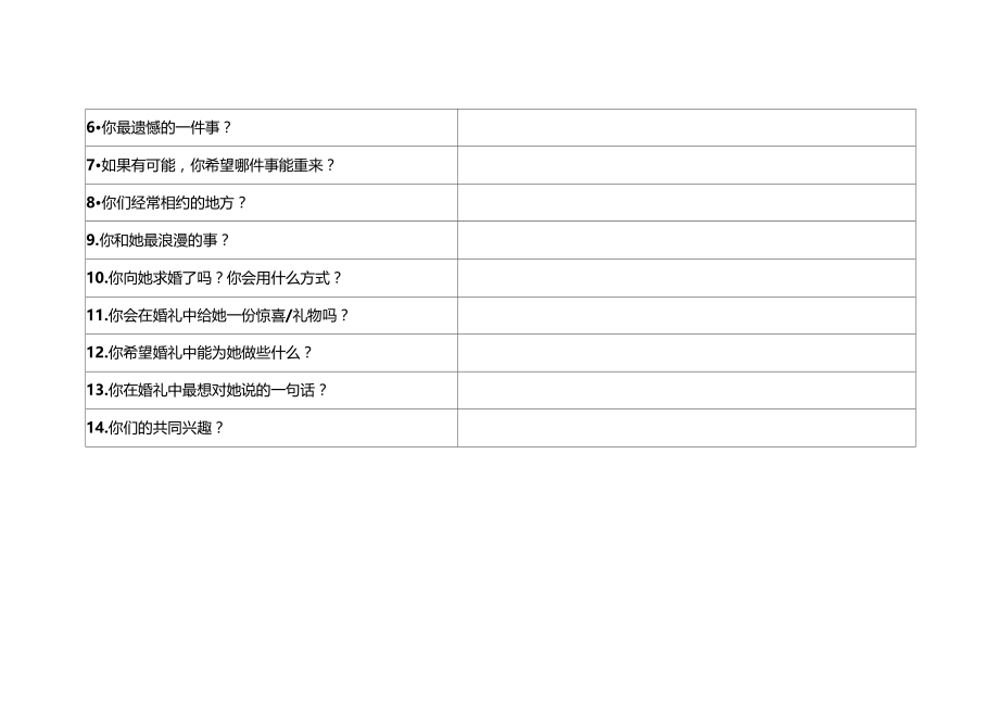 最新婚庆公司客户沟通新人资料表格模板.doc_第3页