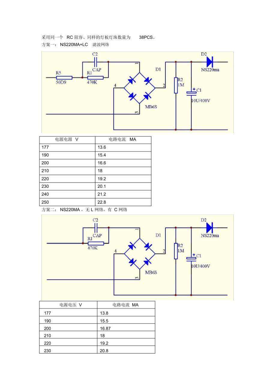 LED球泡灯4种方案数据比较.doc_第1页