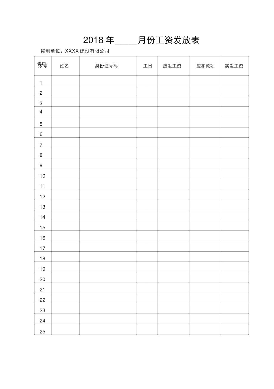 建筑公司民工工资表.doc_第1页