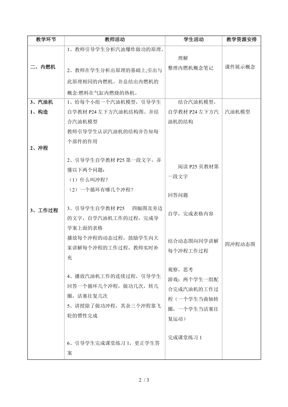 教科版九年级物理第二章2.2. 内燃机 教学设计.doc_第2页