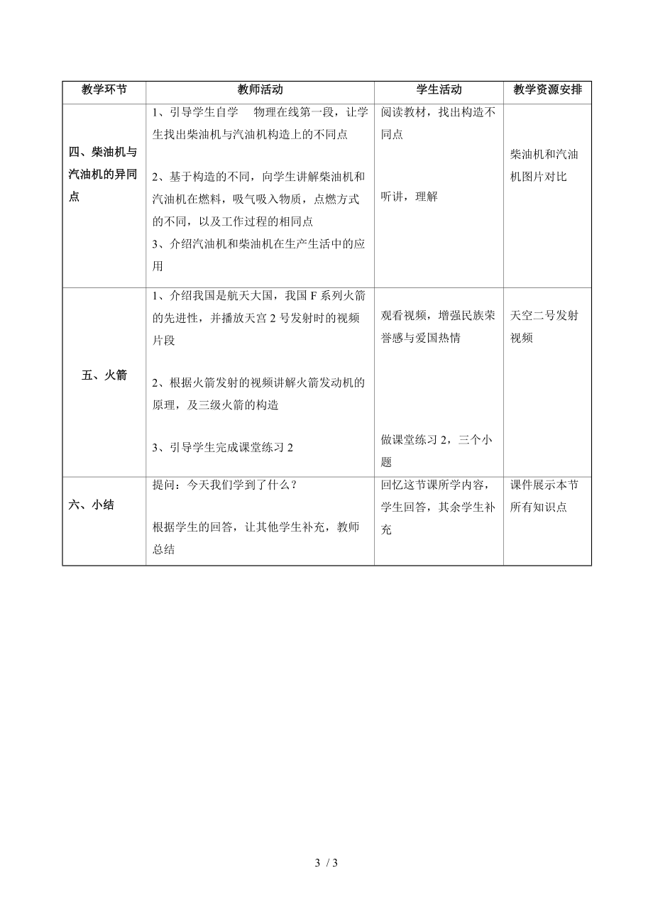 教科版九年级物理第二章2.2. 内燃机 教学设计.doc_第3页