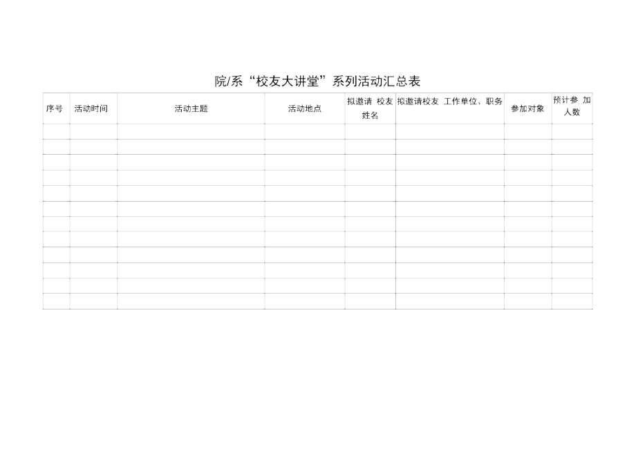 院系校友大讲堂系列活动汇总表.doc_第1页