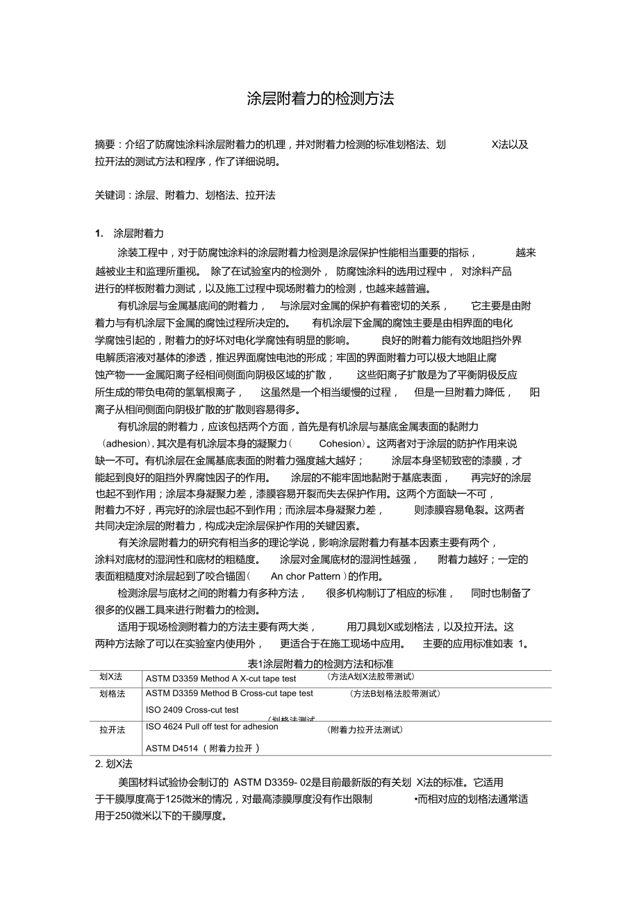 涂层附着力检测方法的详细介绍.doc_第1页