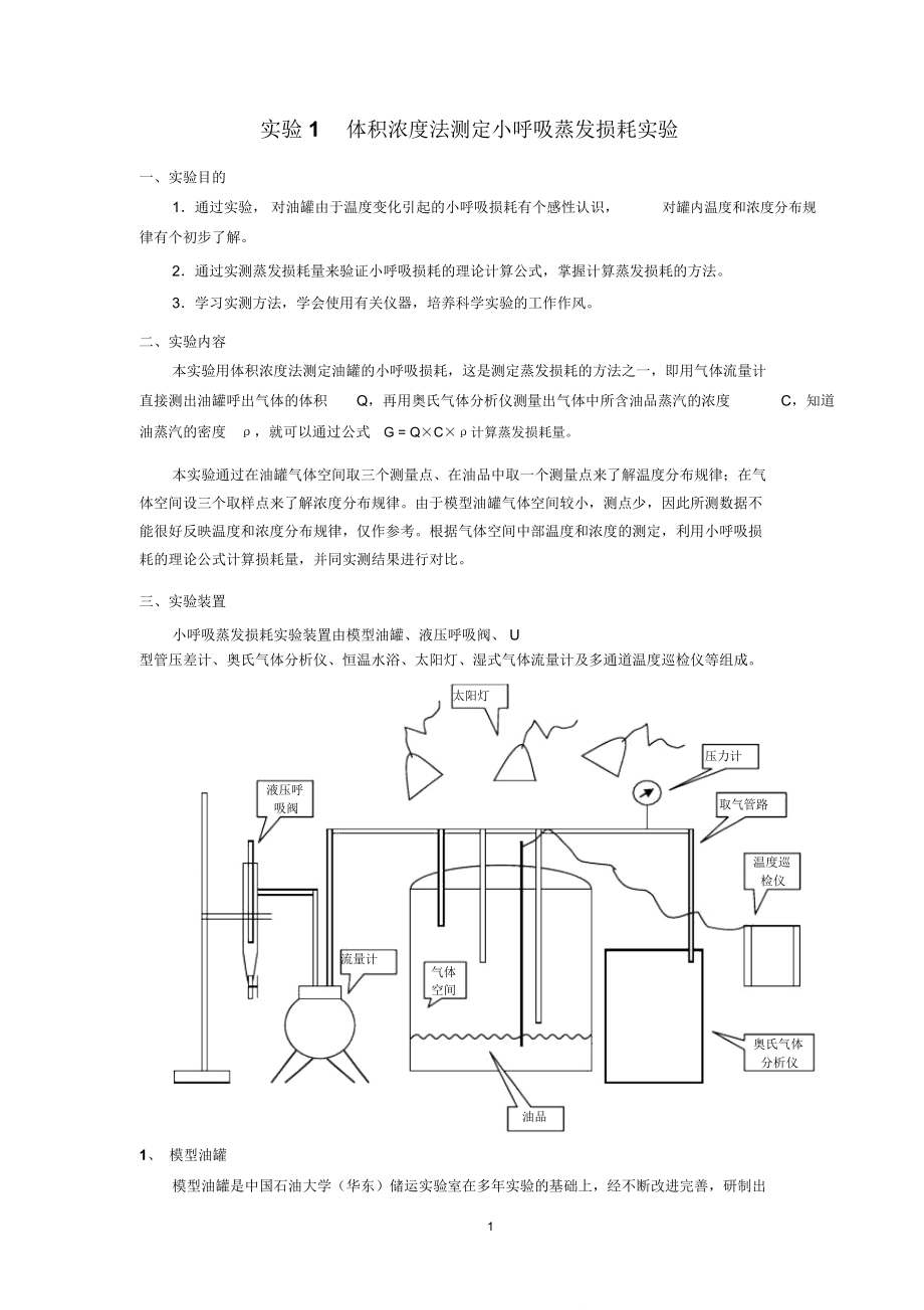 试验1体积浓度法测定小呼吸蒸发损耗试验.doc_第1页