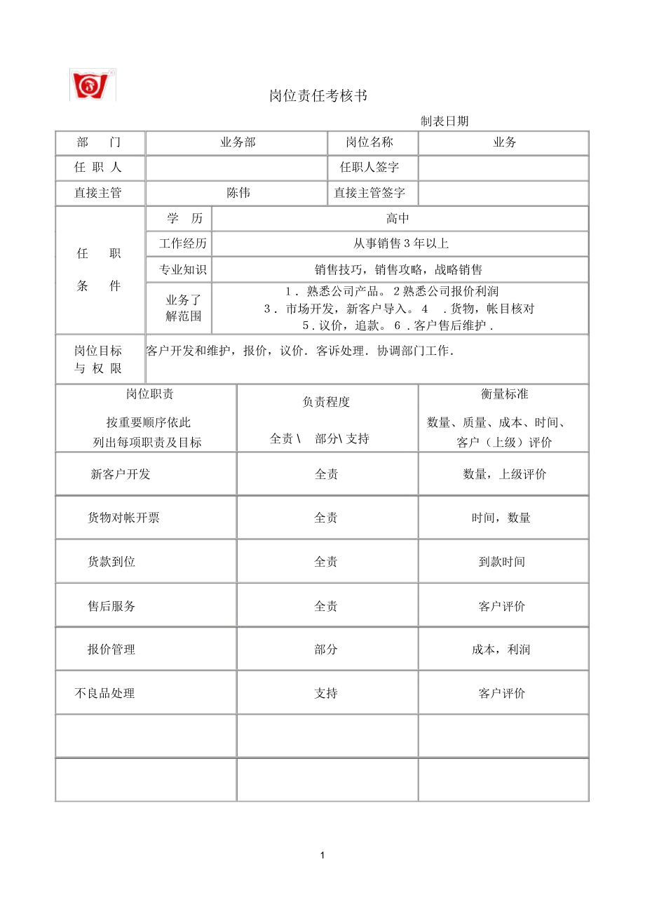 邹岗位责任考核书.doc_第1页