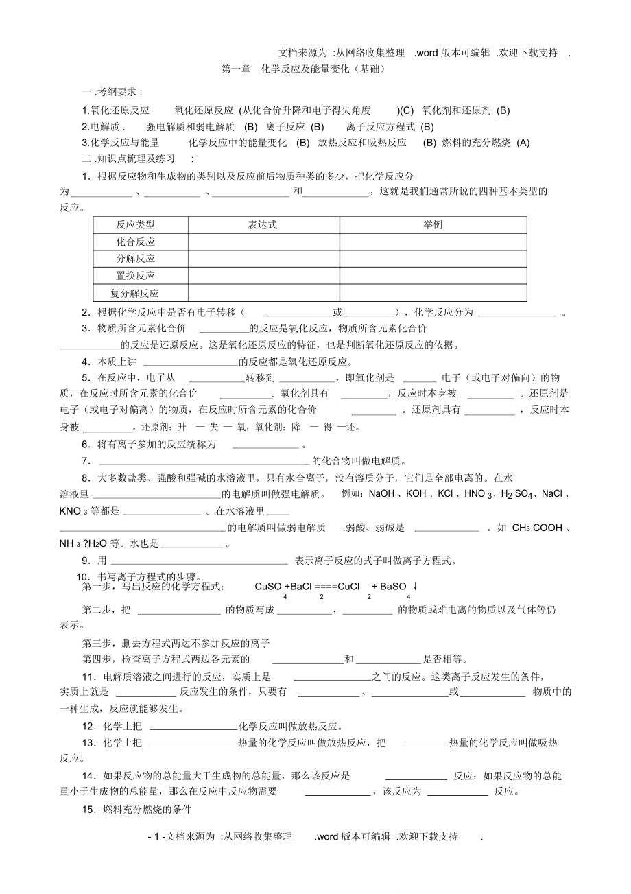 离子反应、氧化还原反应测试题.doc_第1页