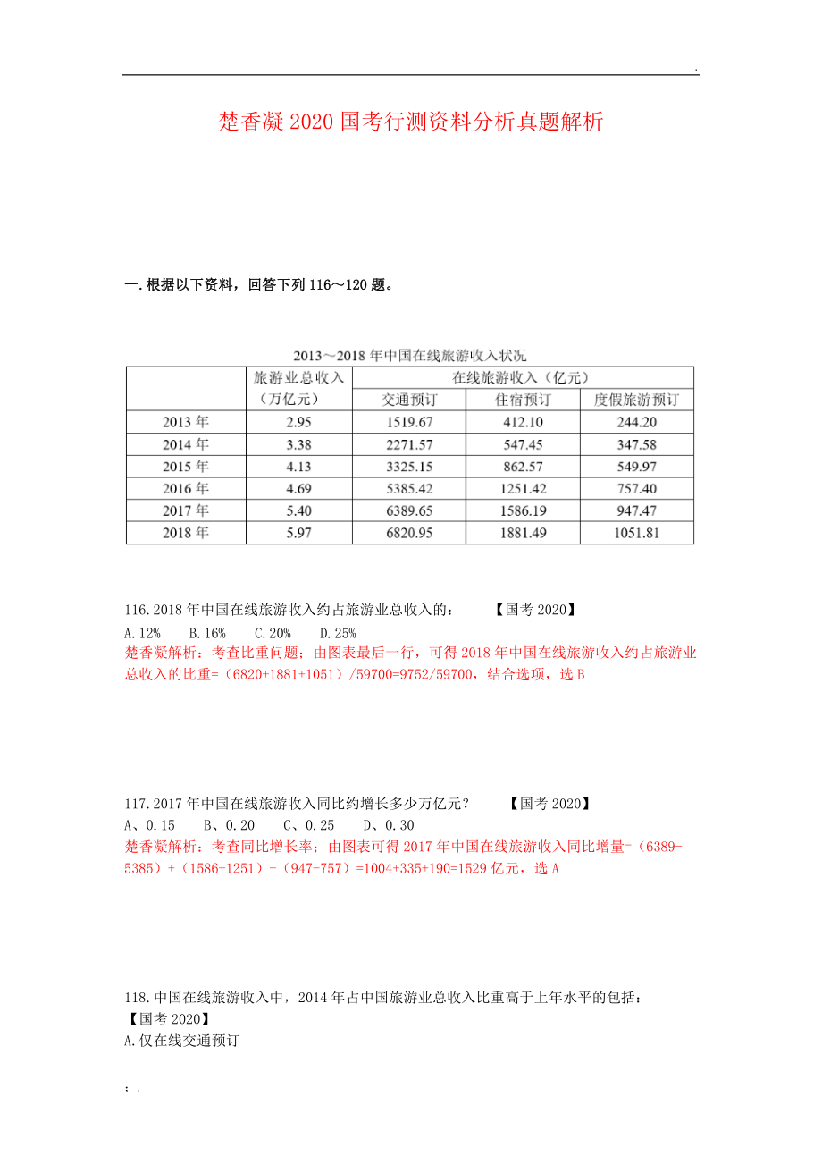 楚香凝2020国考行测资料分析真题解析.docx_第1页