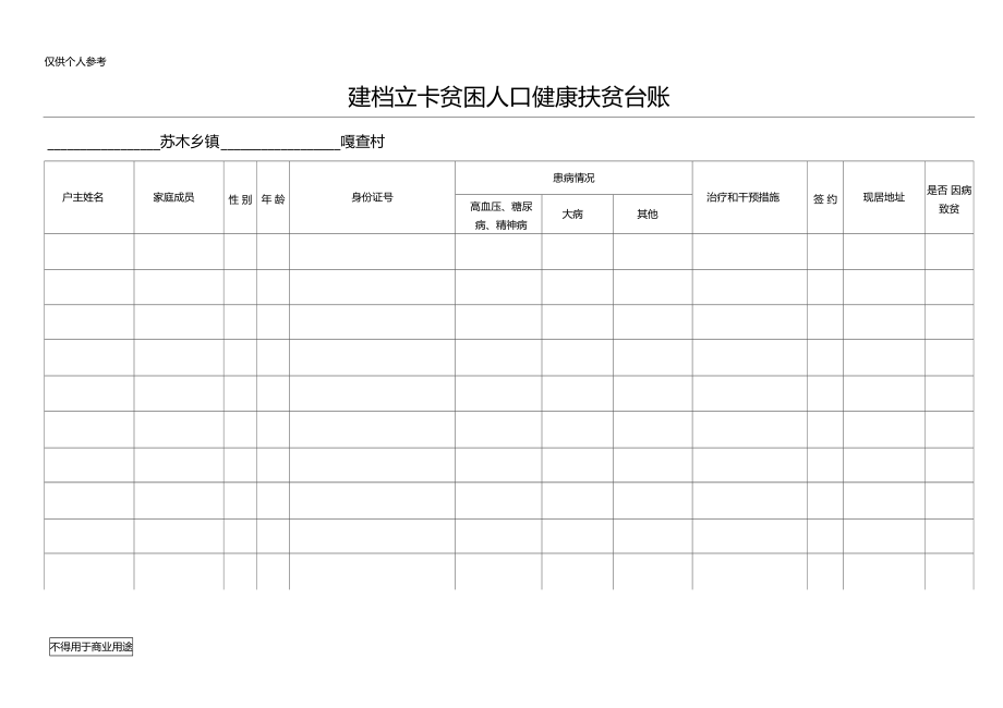 建档立卡贫困人口健康扶贫台账.doc_第1页