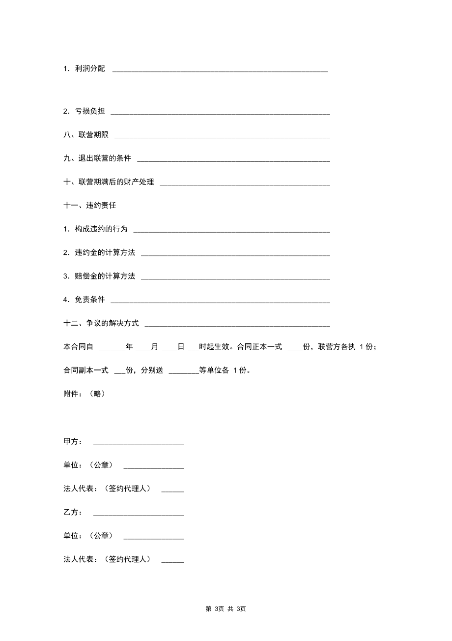 合伙型联营合同协议书范本专业版.docx_第3页