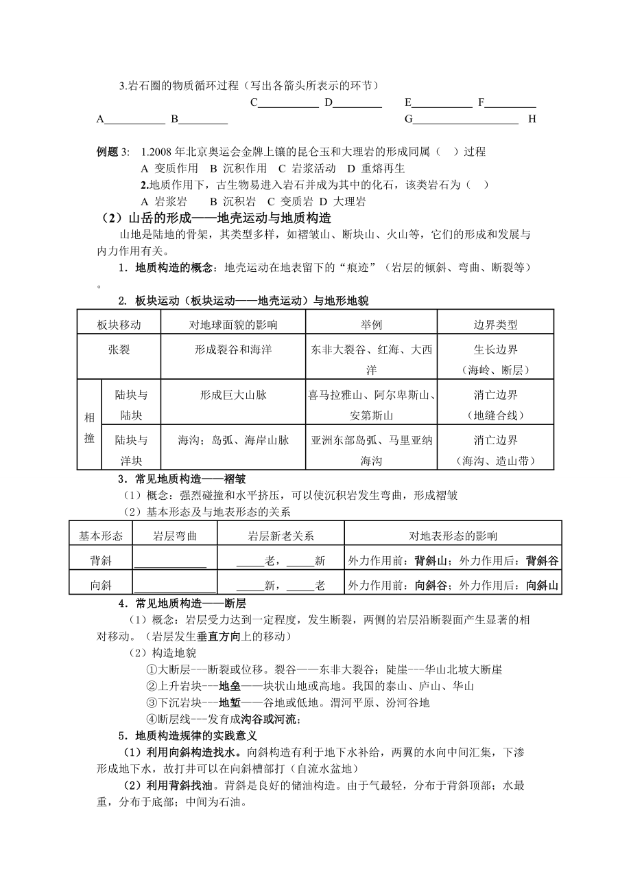 高三地理第一轮复习导学案-地表形态的塑造(一).doc_第3页