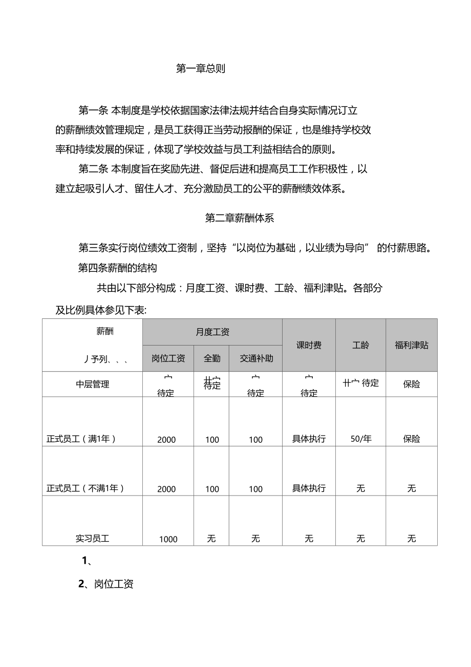 某培训机构薪酬绩效管理制度.doc_第2页