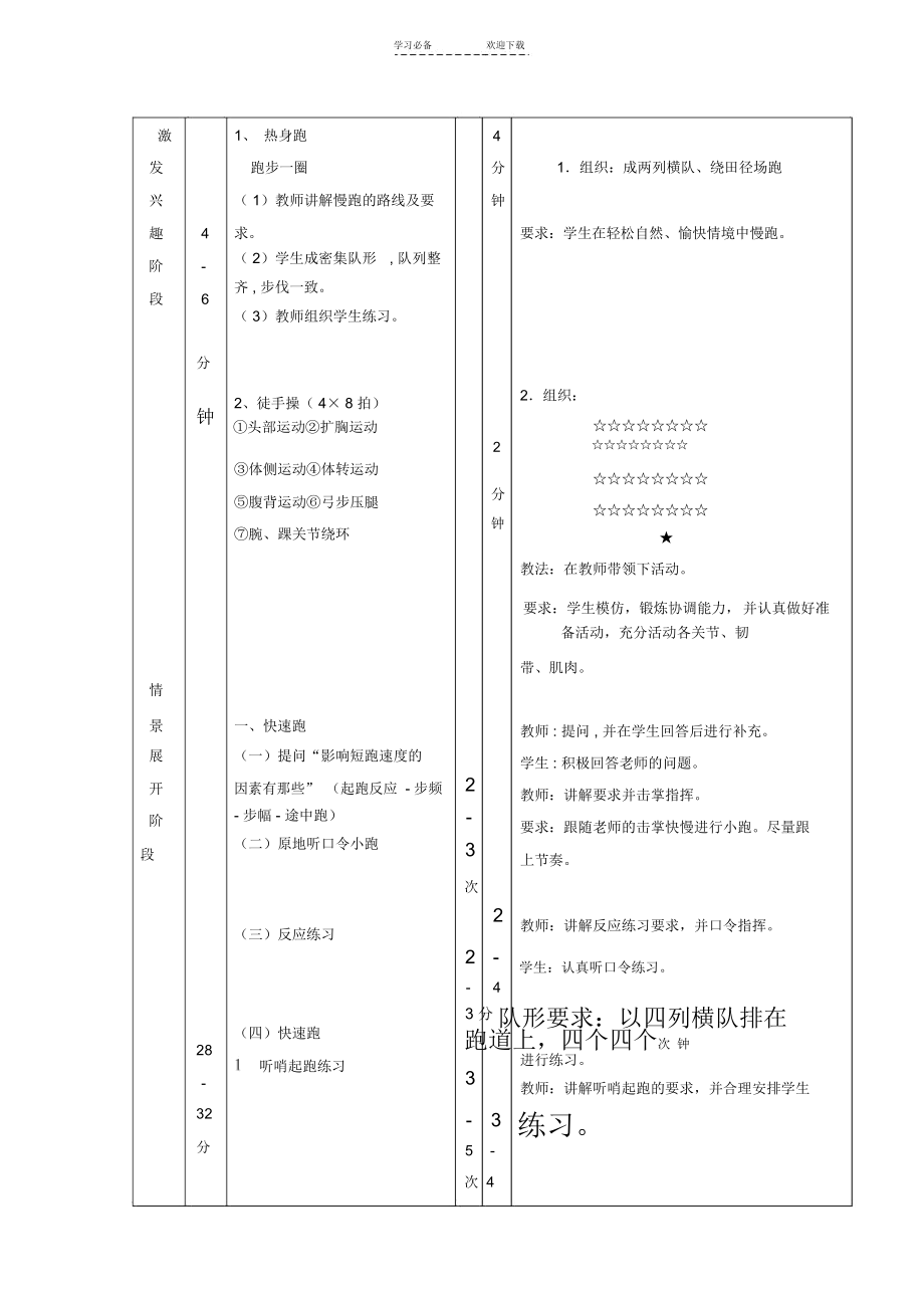 初中体育教案快速跑.docx_第3页