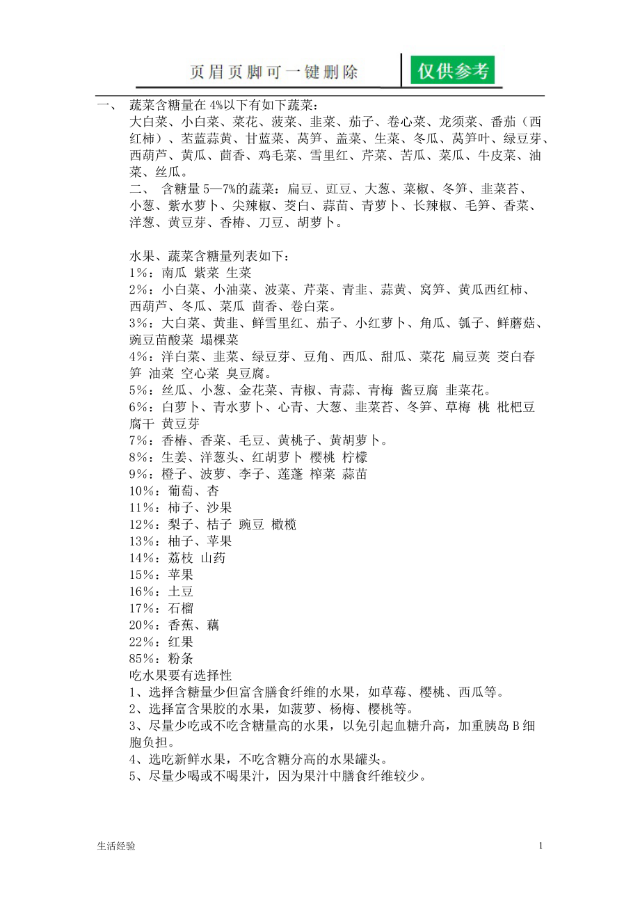 含糖量与升糖指数（经验技巧）.doc_第1页