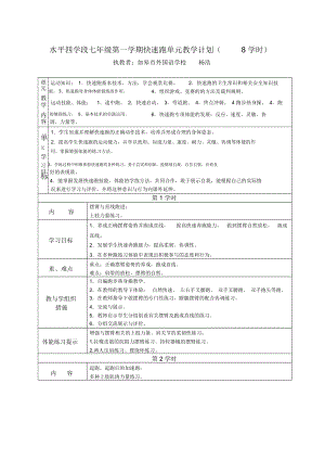 C10初中体育与健康单元上课实践示例：《30米快速跑》2案例解析2《快速跑》单元教学计划.docx