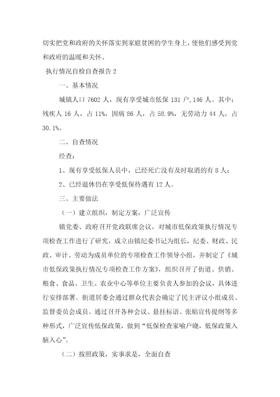 执行情况自检自查报告(精选5篇).docx_第3页