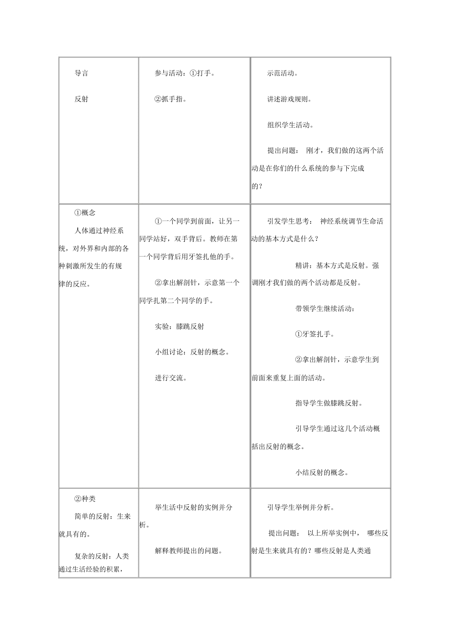 《第三节神经调节的基本方式》教案2-1.docx_第2页