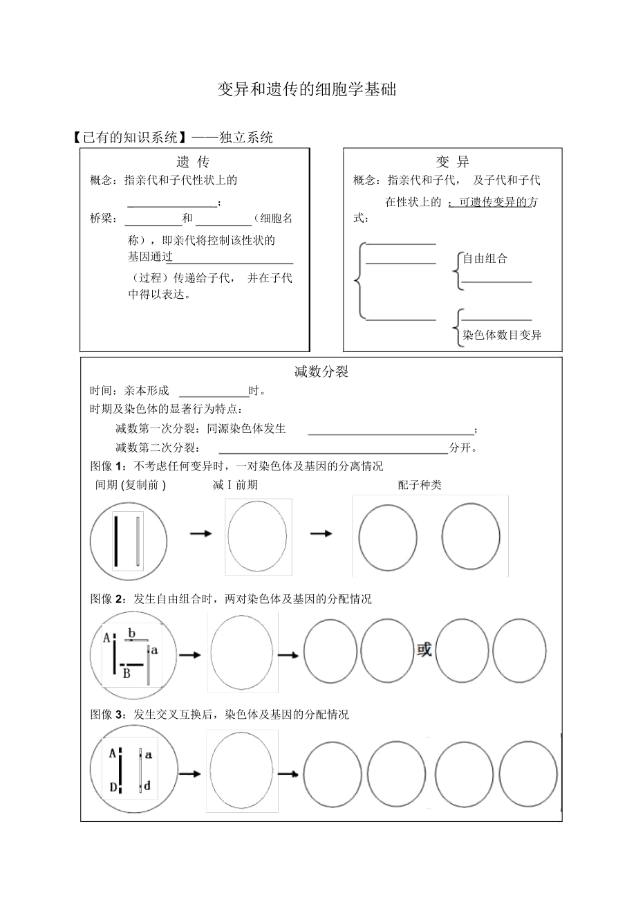 变异和遗传的细胞学基础高三生物专题复习公开课.docx_第1页