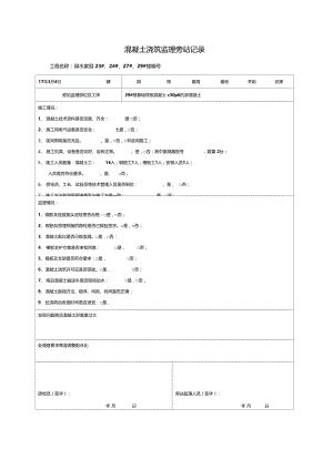 混凝土浇筑监理旁站记录.doc