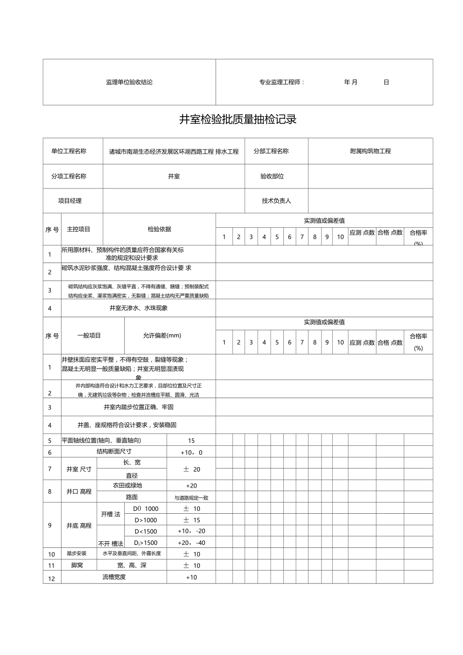 井室检验批质量验收记录表.doc_第2页