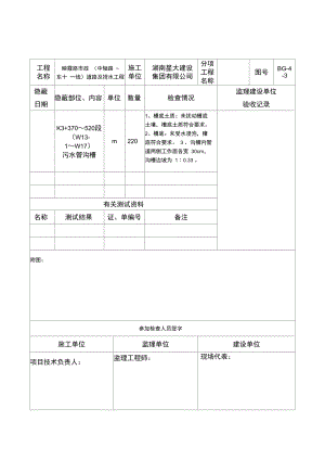 污水管隐蔽工程检查验收记录.doc