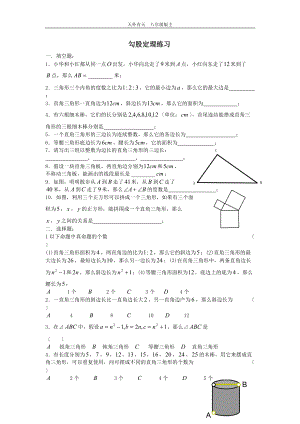 华师版八年级下 19.2勾股定理练习.doc