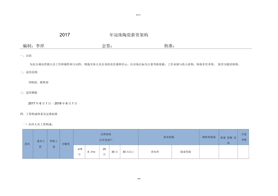 冠珠陶瓷薪资管理办法最新版.docx_第1页