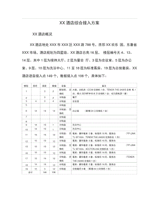 XX酒店接入方案.doc