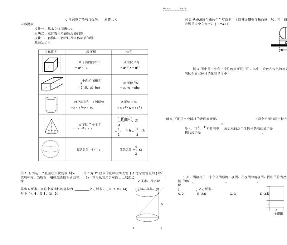 小升初数学_立体几何(完美编辑版).docx_第1页